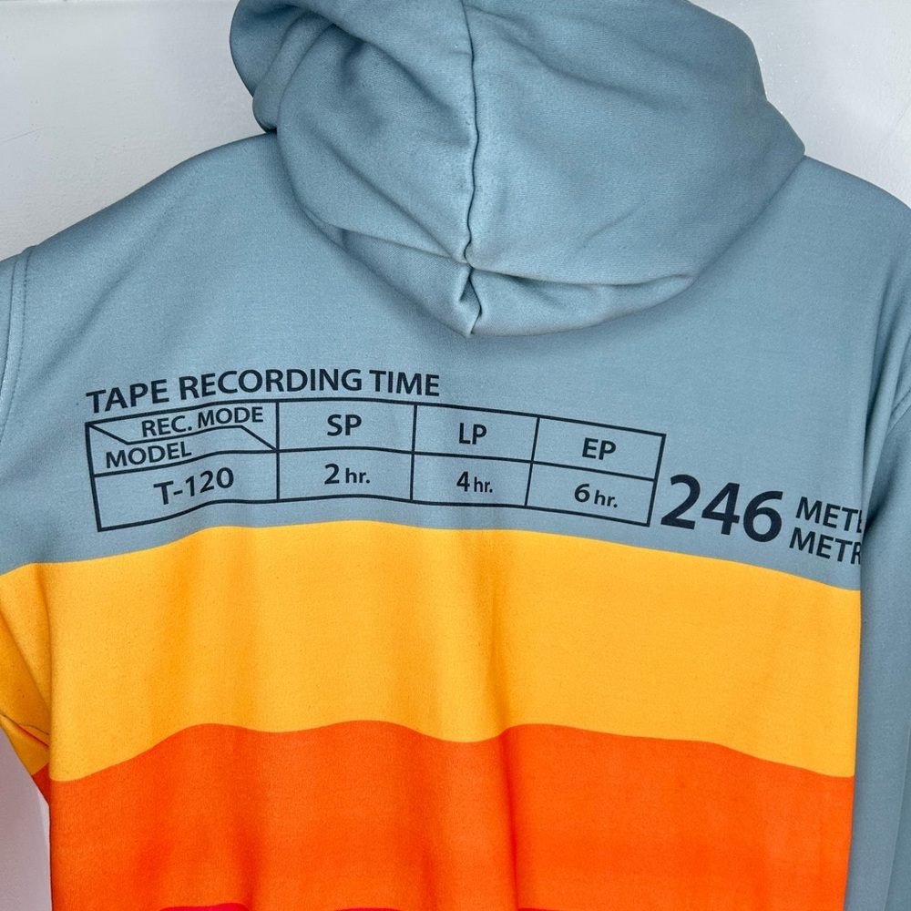 Hoodie Lab VHS Video Cassette T-120 Pullover Sweatshirt Hoodie Size 3XL Colorful - Picture 9 of 13